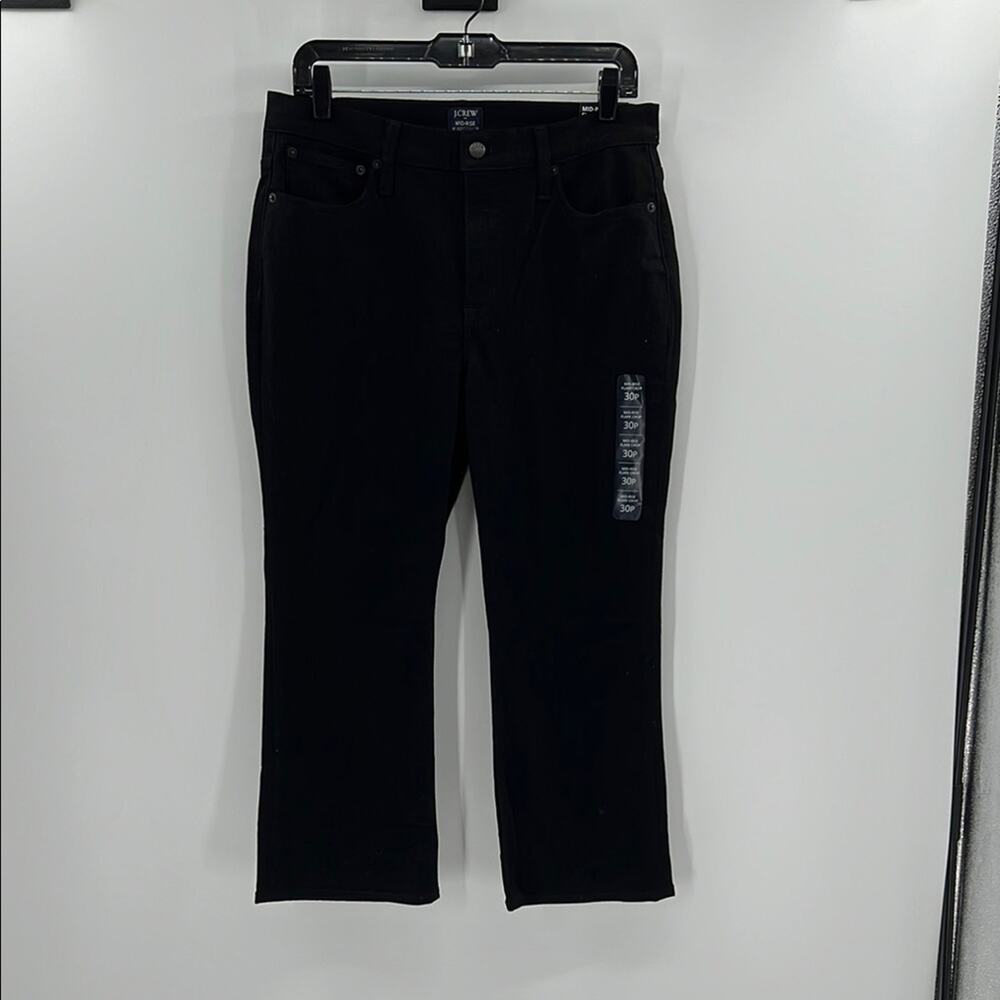 J. Crew Women's Mid-Rise Flare Crop All Day Stretch - Black - 30P - NWT
